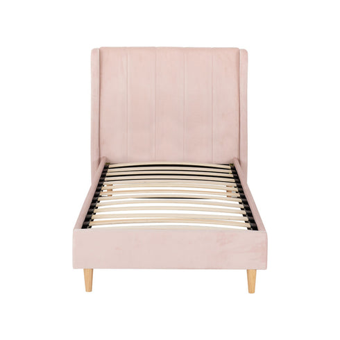 Amelia 3FT Bed - Pink Velvet Fabric